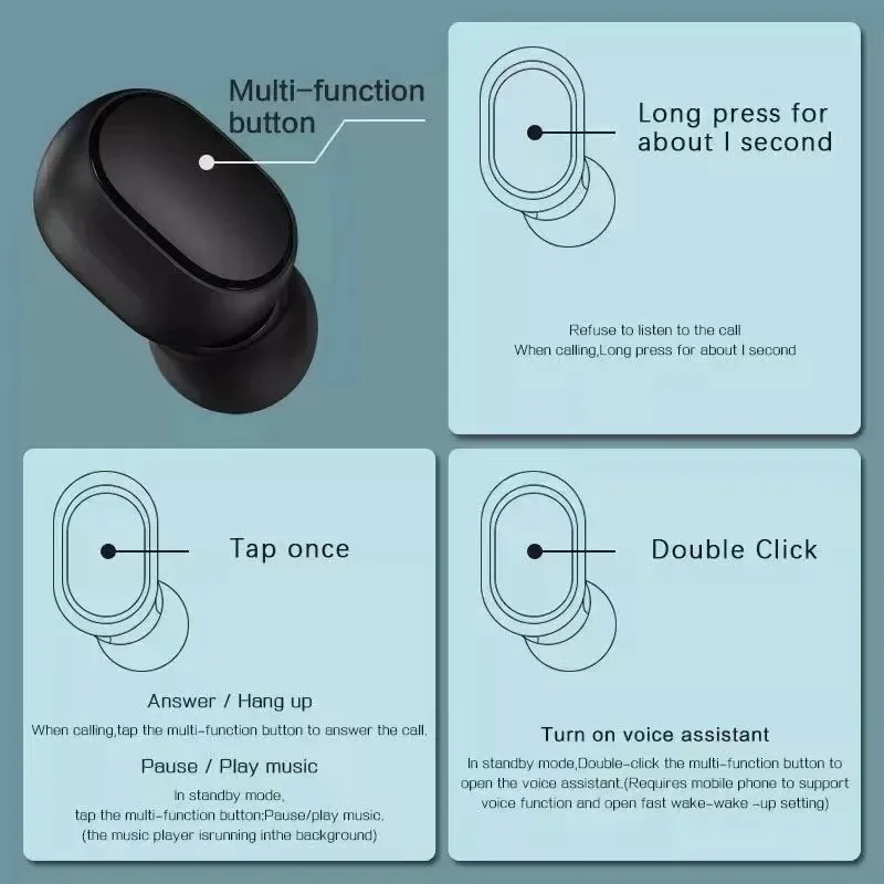 Wireless Headphone Xiaomi Mijia Redmi Airdots 2 Bluetooth 5.0 Earphones Earbuds In Ear Sport Music Telephone