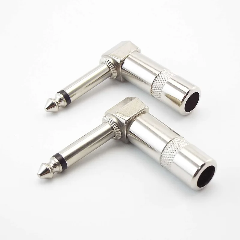 

Right Angle Mono Plug Connector, Guitar Audio Adapter, Male to Female, L-shape Jack, Right Angle, 1/4 ", 6.35mm, 6.5mm