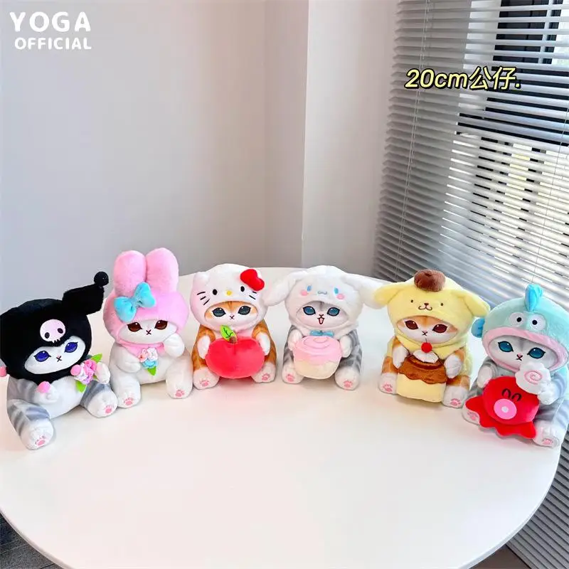 Sanrio Plush Toys Kawaii Cute Kuromi Hangyodon Anime Hello Kitty Crossdressing Mofusand Japanese Cartoon Dolls Gifts To Children