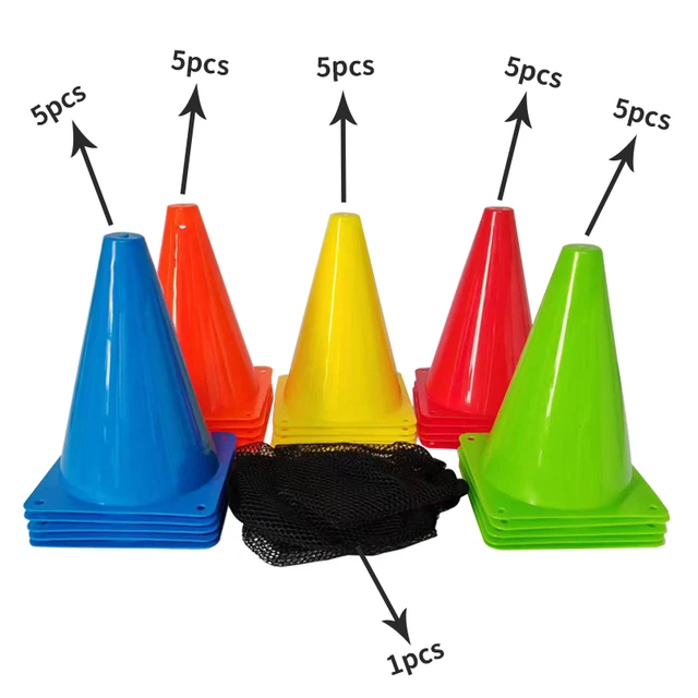 25PCS  Hot Sale Colorful Marker Cones Soccer Agility Training Cones Football Marker Cones Cheap Price Portable Football 4