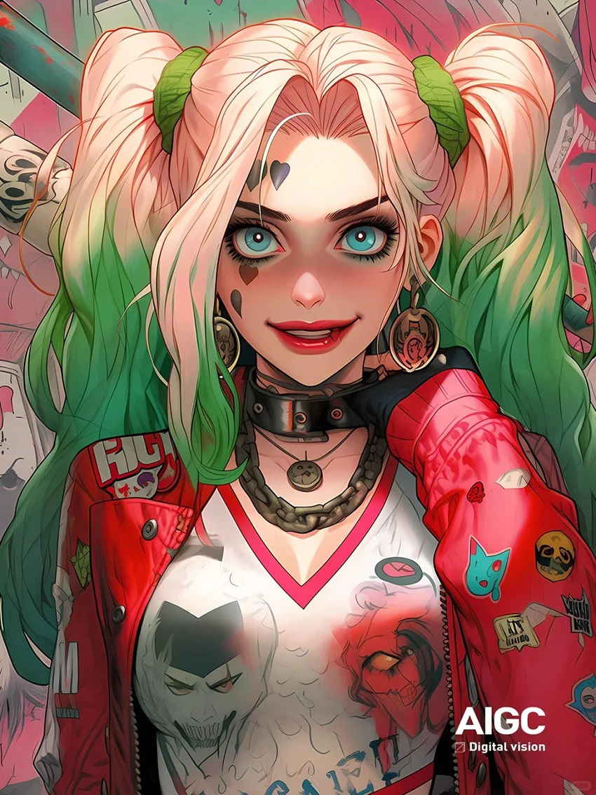 DIY Cartoon Girl Diamond Painting Kit Harley Quinn Sticker Diamond  Embroidery Ugly Girl Colorful Art Gift - AliExpress, image size:850x1134