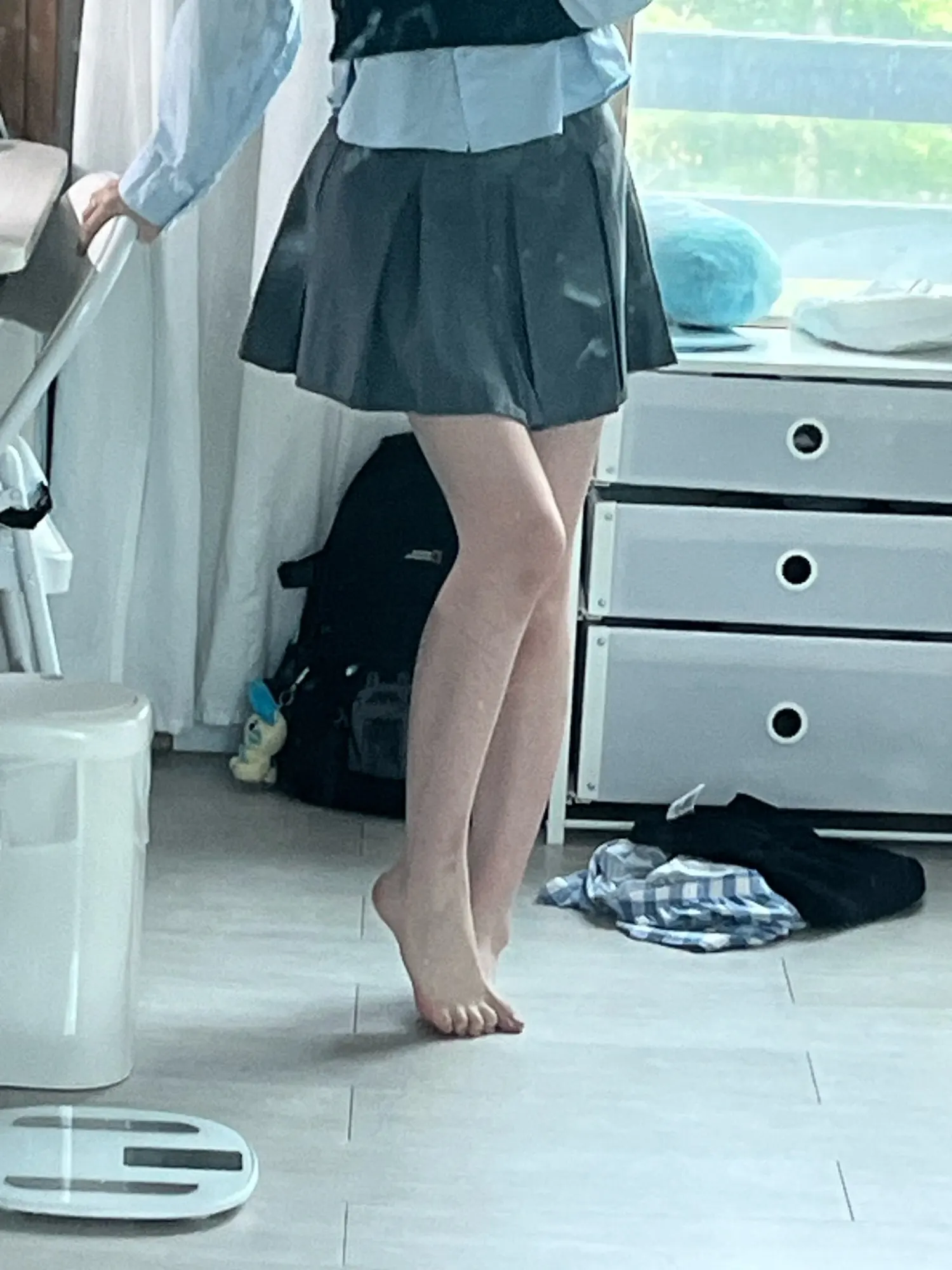 Gray A-Line Pleated Mini Skirt - Korean Y2 K Vintage Style photo review