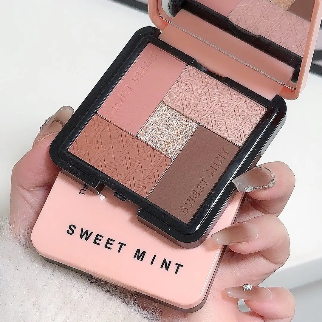 Five-color Eyeshadow And Blusher Palette Matte Makeup Tray_voghion.com