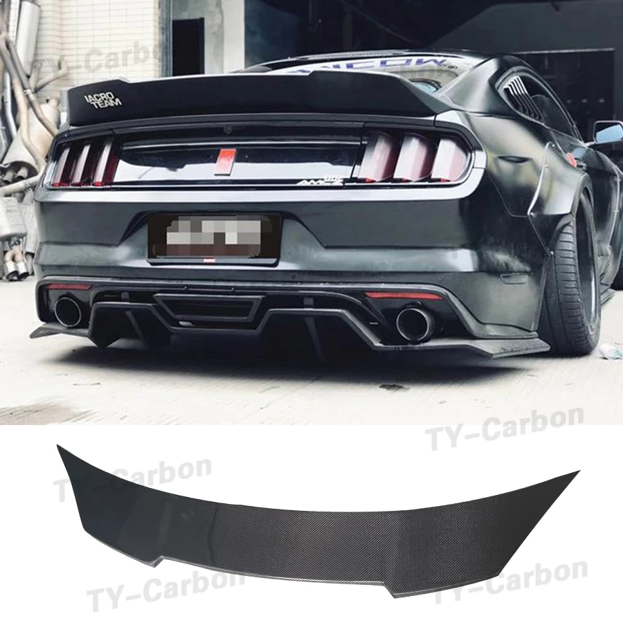 Fibra Di Carbonio Frp Posteriore Boot Spoiler Tronco Labbro Ali Spoiler Car Styling Per Ford Mustang Gt V8 V6 Coupe 2015 -2021 Stile Robot