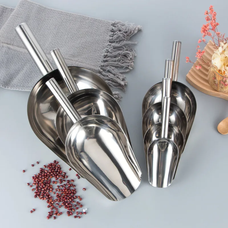1pcs Durable Candy Ice Scoops Metal Tools Stainless Steel Home Kitchen Shovel Flour Dry Goods Party Bar et