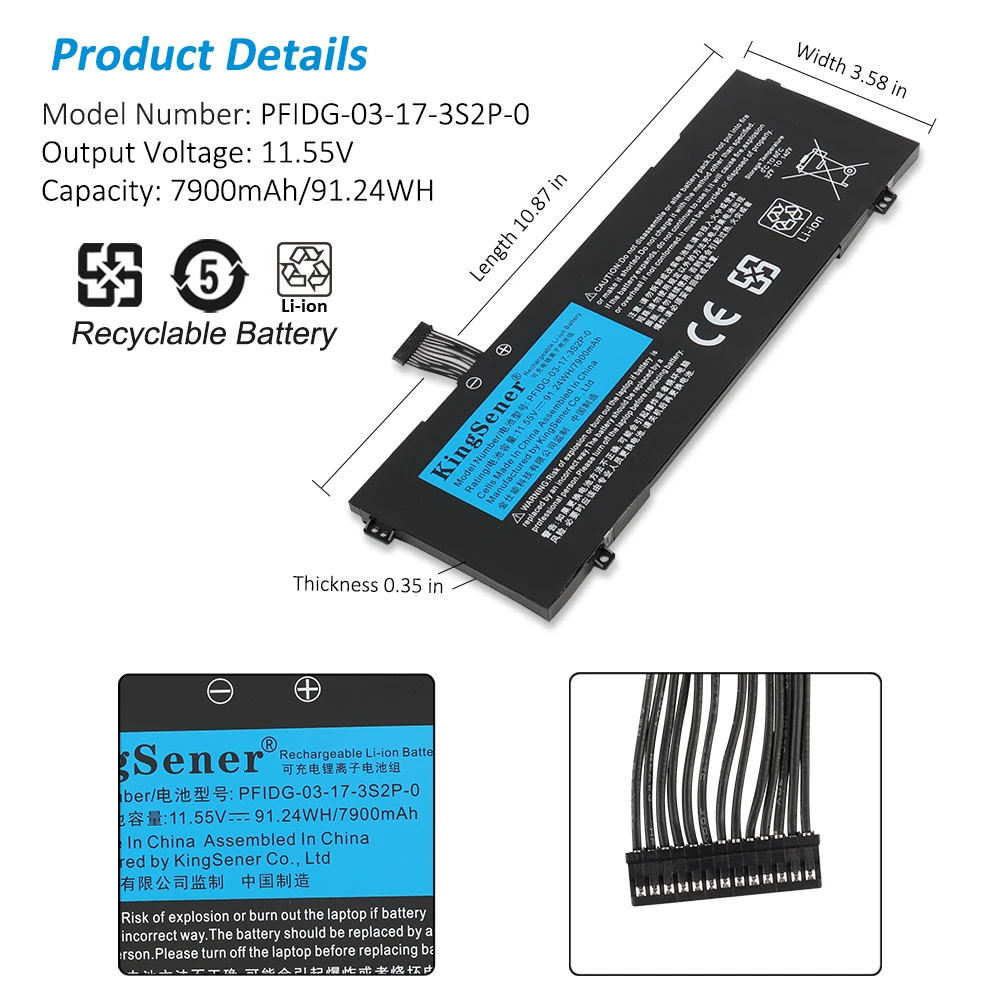 Kingsener-bateria do Portátil para Getac s2 Umi Air s1 Plus Código Mechrevo 01 Air ii s1 Plus Pfidg03173s2p-0 Pfidg-00-13-3s2p-0 - Imagem 3