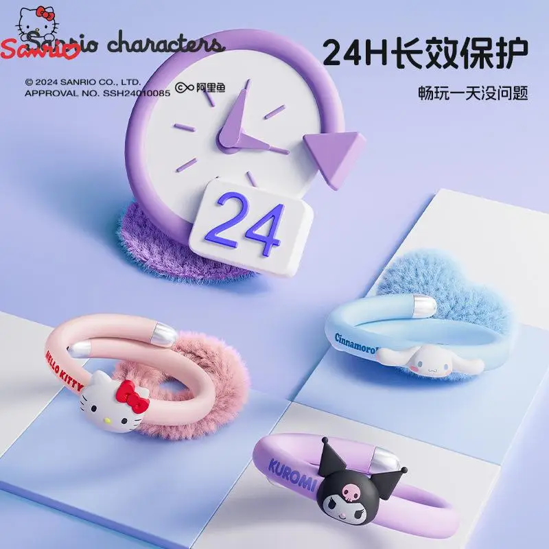 

Sanrio Kuromi Anti-Mosquito Bracelet Kawaii Cinnamoroll Hello Kitty Summer Outdoor Silicone Essential Oil Bracelet Toys Gifts
