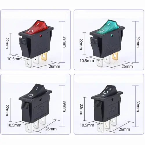 1PCS KCD3 Rocker Switch ON-OFF ON-OFF-ON 2 Position 3Pins Electrical equipment With Light Power Switch 16A 250V / 20A 125V AC - Image 2
