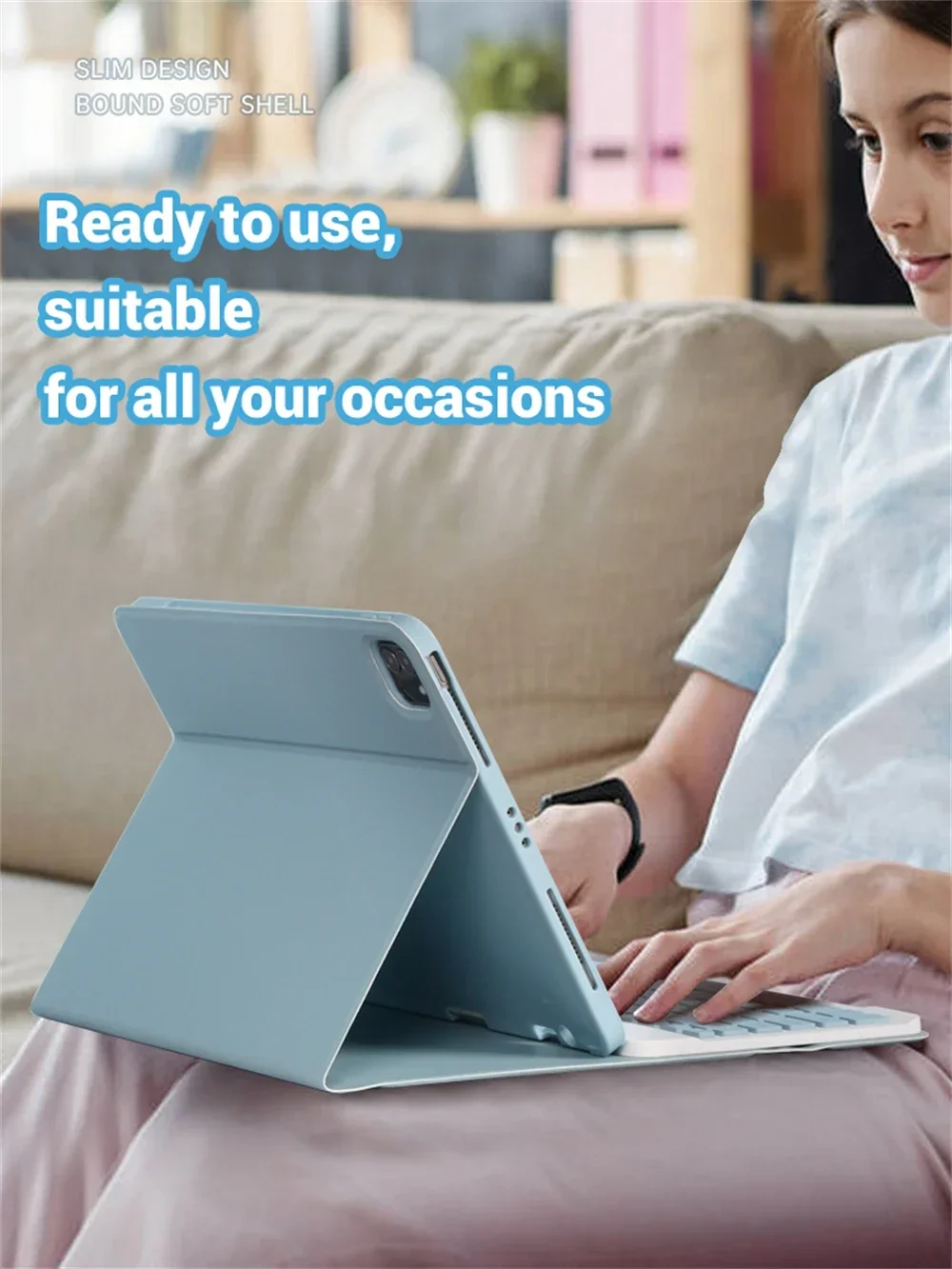 Wireless Bluetooth Keyboard Case for Tablets - Stylish Protective Cover