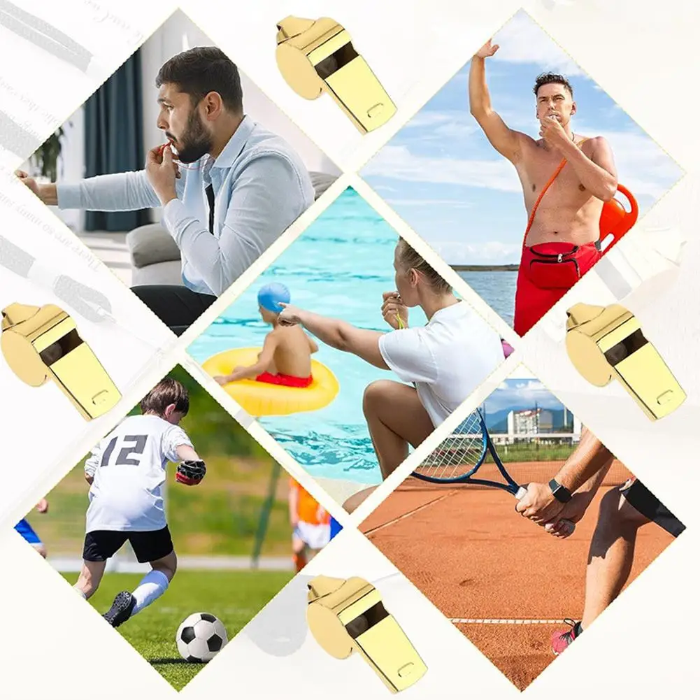 Steel Whistle Loud Metal Whistles With Lanyard Professional Referees Lifeguards Survival Sport 1 Pack