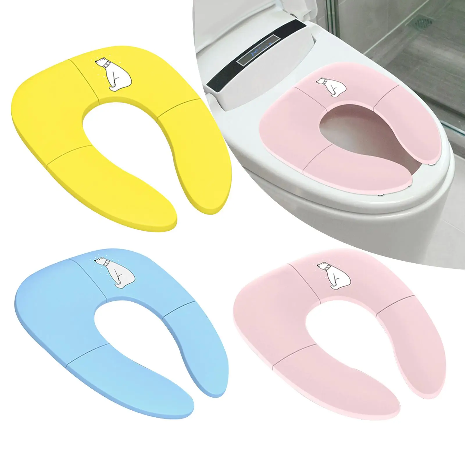 Foldable Toilet Cover Reusable Potty Ring Portable for Home Use Child Kids 3