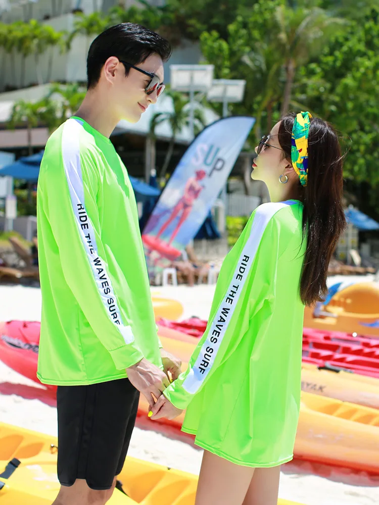 Women's 5pcs Men's 3pcs Swimming Clothes Set Sports Long Sleeve Swimsuit Bathing Suit Dive Skins Rash Guards Surf Suit