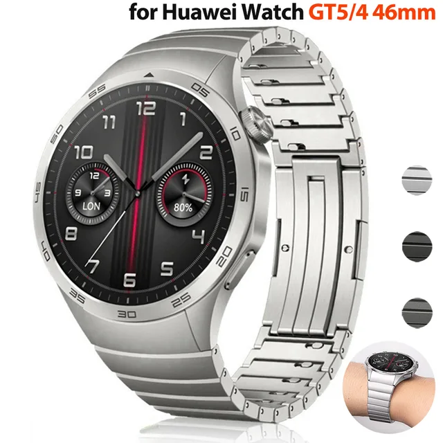 No Gaps Original Metal Strap for Huawei Watch GT4 46mm Stainless steel replaceable wristband Correa for Huawei GT5 46MM Bracelet 1