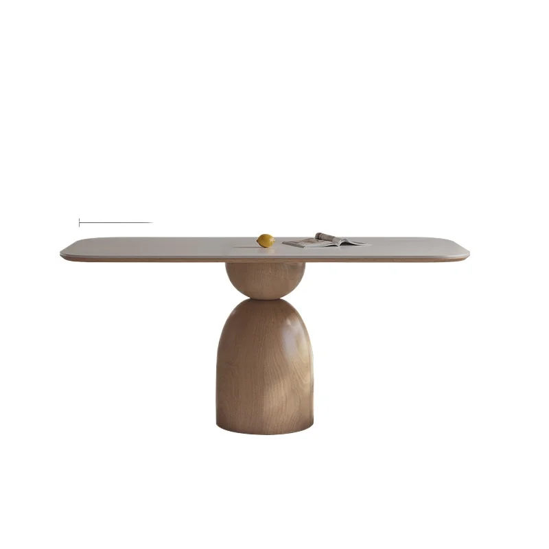 

Log Stone Plate Dining Tables and Chairs Set Rectangular Matte Household Minimalist Nordic Ash Solid Wood