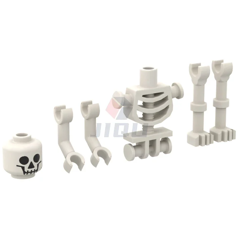 

MOC White Skeleton Skull Action Figures Accessories Builidng Blocks 3626cpb0001 60115 93061 23769 Parts Assembled Bricks Toys