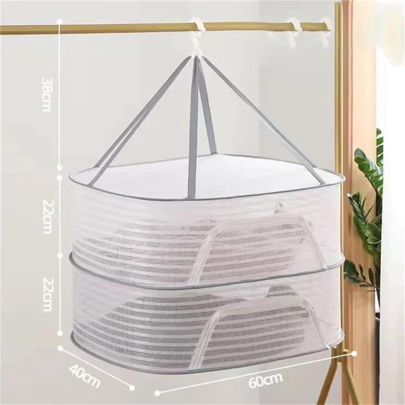 New Multifunctional Drying Basket Fully Enclosed Drying Dried Fish Chili Peppers Outdoor Foldable Drying Net Prevent Mosquitoes 5