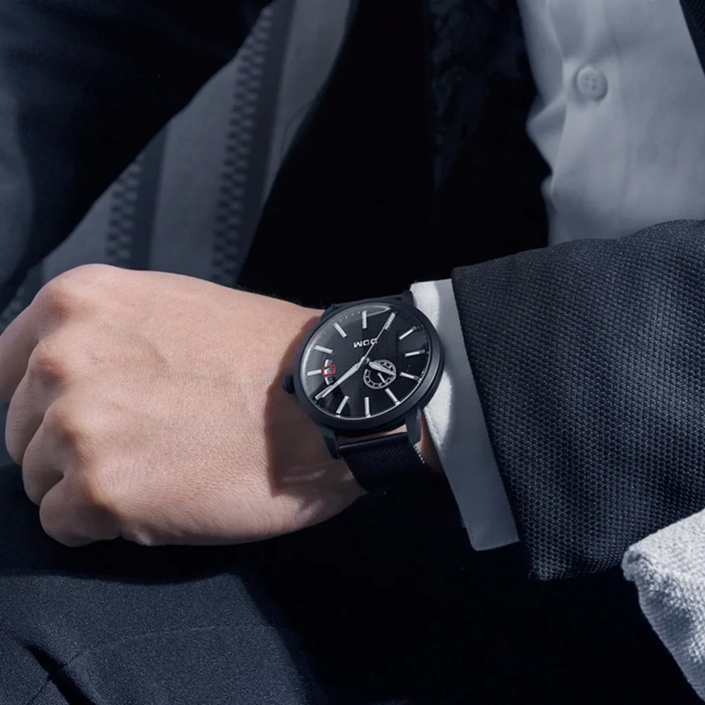 DOM Design Brand Luxury Men Watches Automatic Mechanical Wristwatch Black Watch Men Stainless Steel Waterproof Business Sport