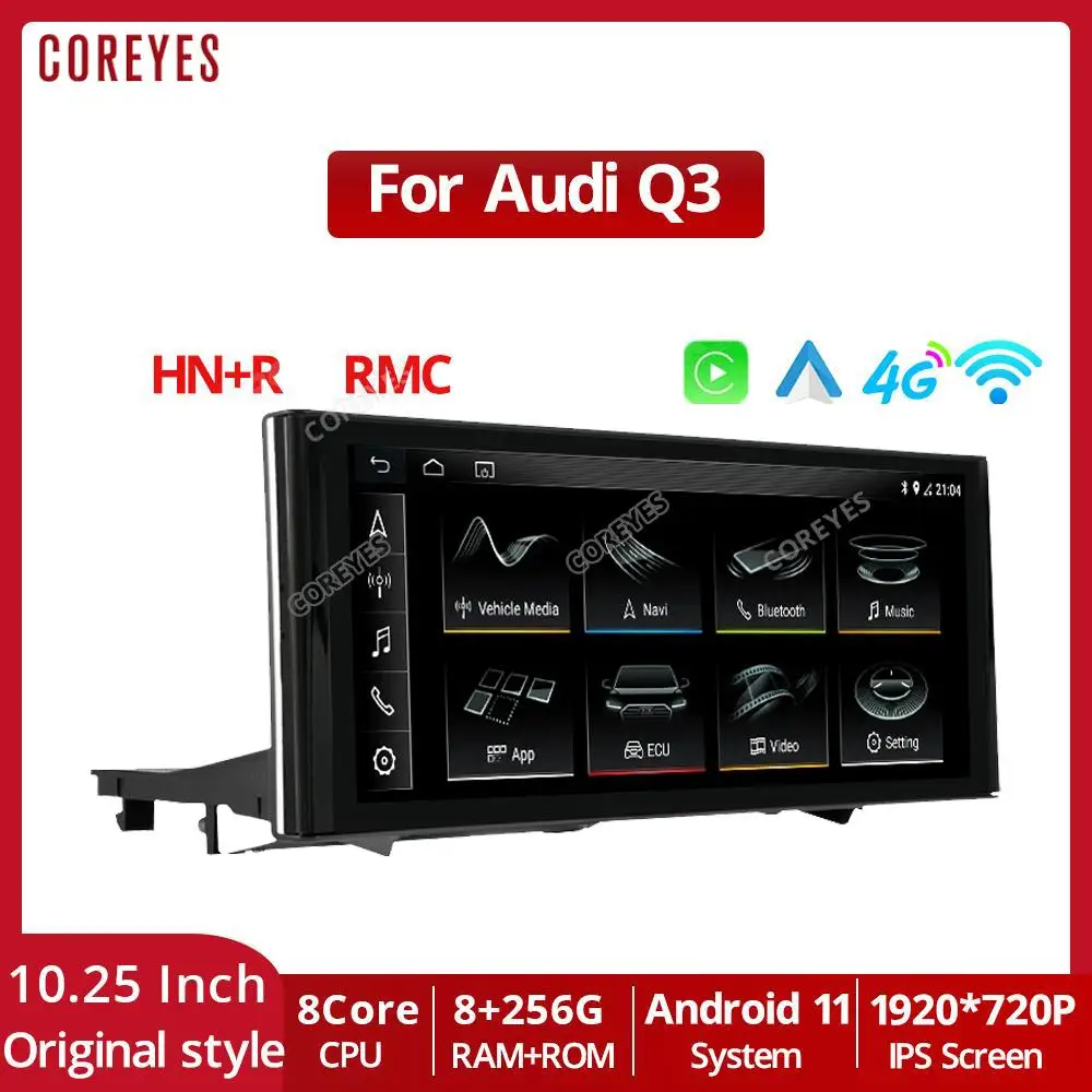 

COREYES 10.25'' Wireless Carplay For Audi Q3 2012-2018 Car Multimedia Player Touch Display Screen Car Radio GPS Navigation