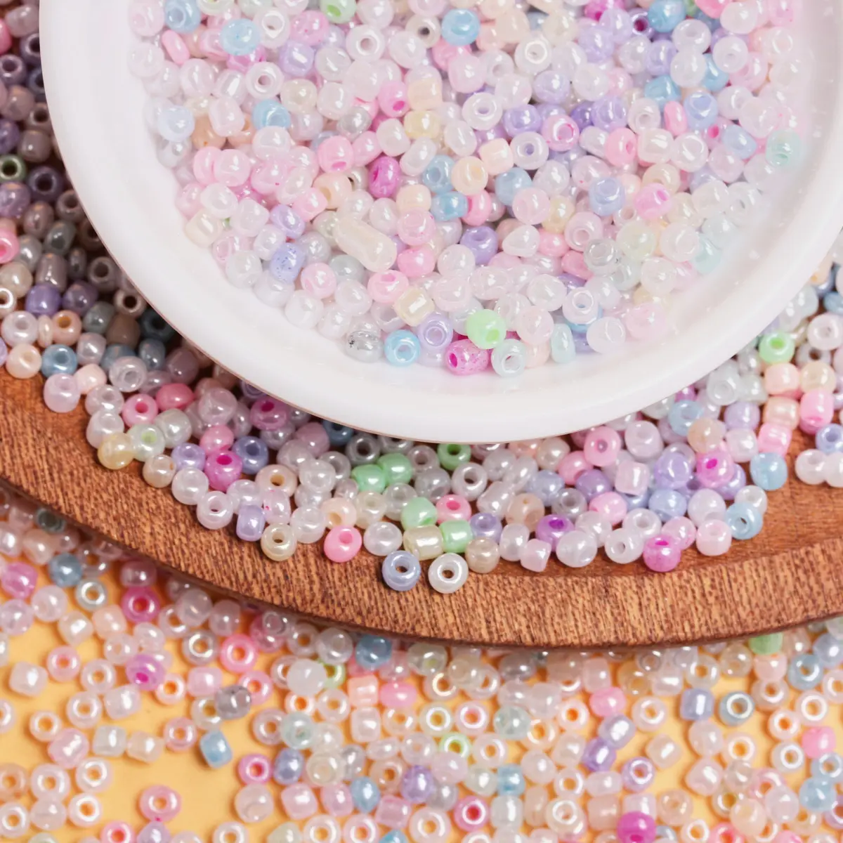 450g/pack Cream Series 2mm/3mm/4mm Glass Loose Seed Beads Jewellery Making Pendant DIY Necklace Bracelet Keychain Accessories