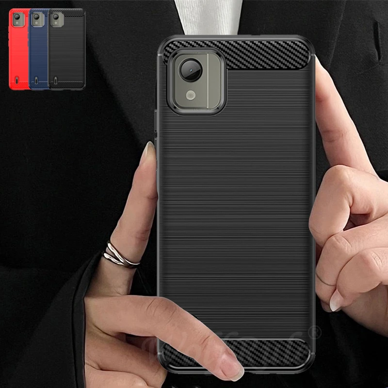 Per Nokia C110 Custodia Cover Nokia C110 C 100 Capas New Armor Antiurto Telefono Paraurti Posteriore Morbido Tpu Fibra Di Carbonio Fundas Nokia C110