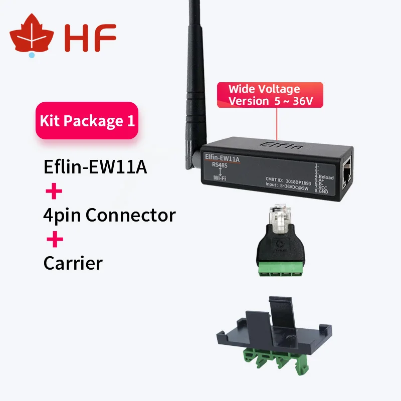 

5~36V Smallest Elfin-EW11A-0 Wireless Networking Devices Modbus TPC IP Function RJ45 RS485 to WIFI Serial Server DTU