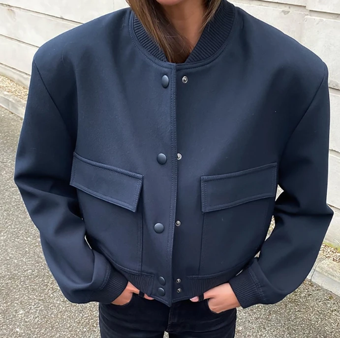 Hot Selling Women's Jacket 2023 New Hot Selling Single Breasted Casual Versatile Long Sleeved Baseball Collar Loose Daily Jacket