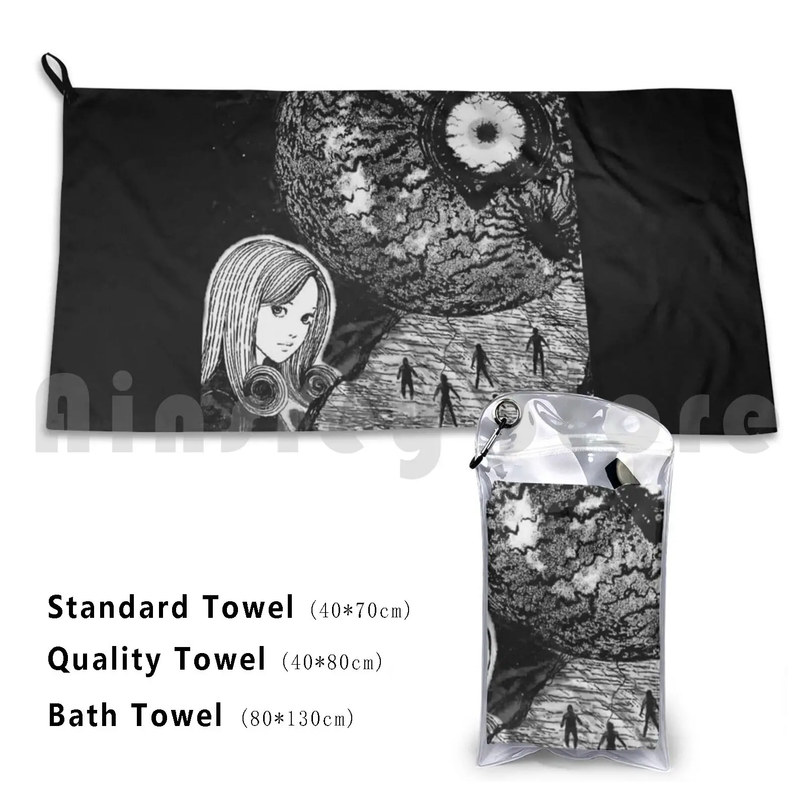 Junji Ito'S Iconic Works Bath Towel Beach Cushion Uzamaki Junji Ito Hellstar Remina The Enigma Of The