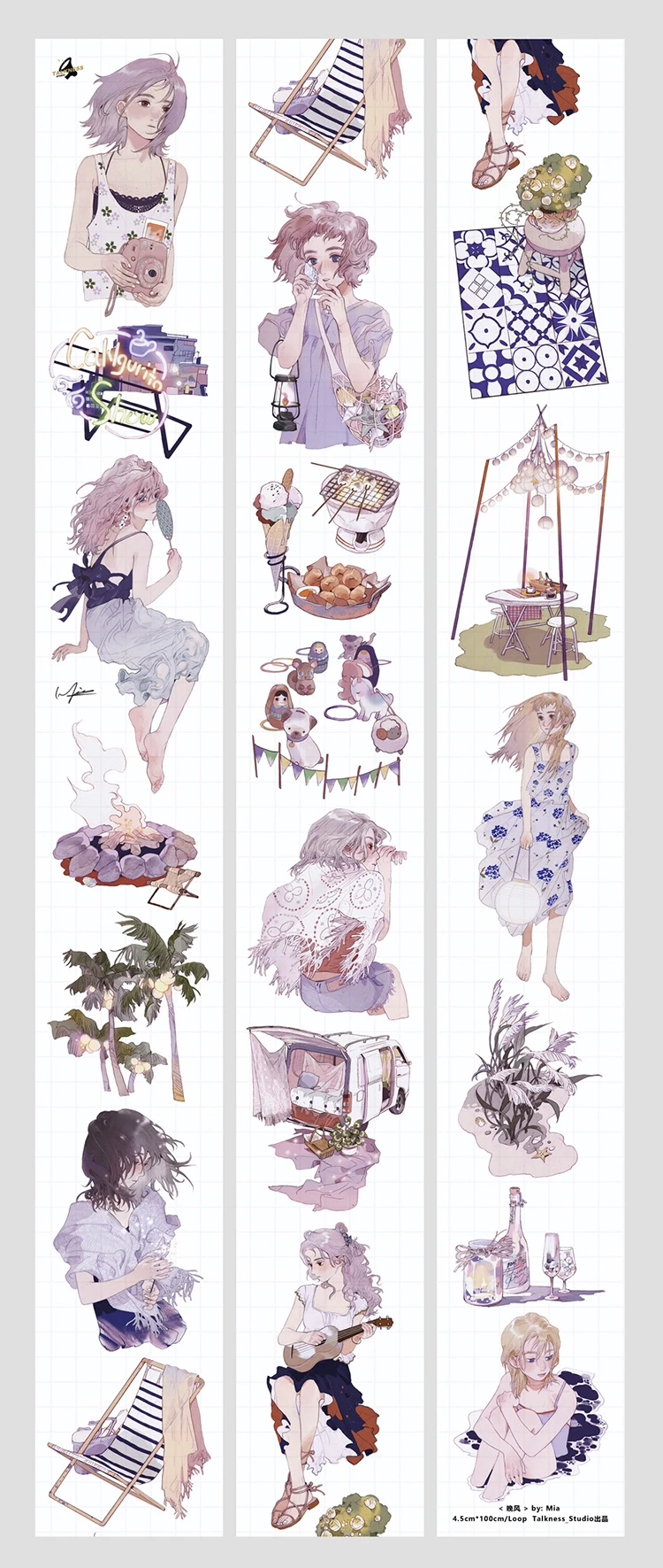 

1 Loop Beautiful Girl Nice Evening Time Washi PET Tape
