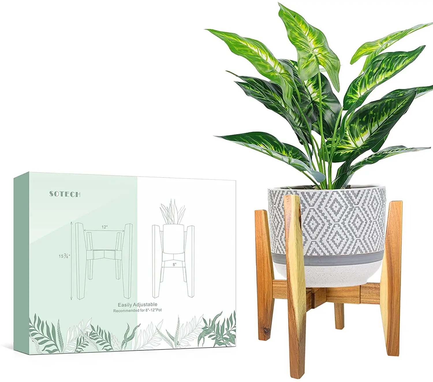 

Wooden Plant Stand Indoor Flower Pot Holder 8-12 inches Wooden Special Furniture Fan Wooden Flower Stand Round Square