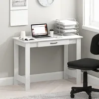 Writing Desk with Drawer, White, Special Feature Lightweight, Sturdy, Durable, Compact, Easy Assembly, Computer Desks 1