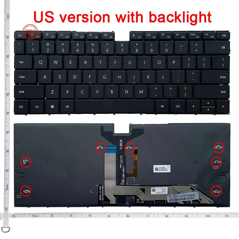 Teclado do Portátil com Luz de Fundo para Huawei Matebook x 2023 Eul-w19 Eul-w19p Eul-w29 Eul-w29p Eul-wx9 Nós Inglês Novo
