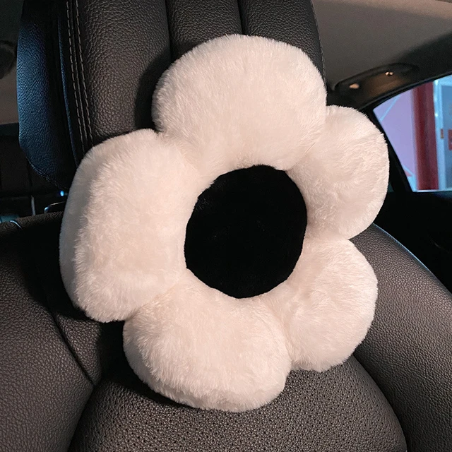 1pc Plush Flower Shaped Car Neck Pillow, Cushion, Toy