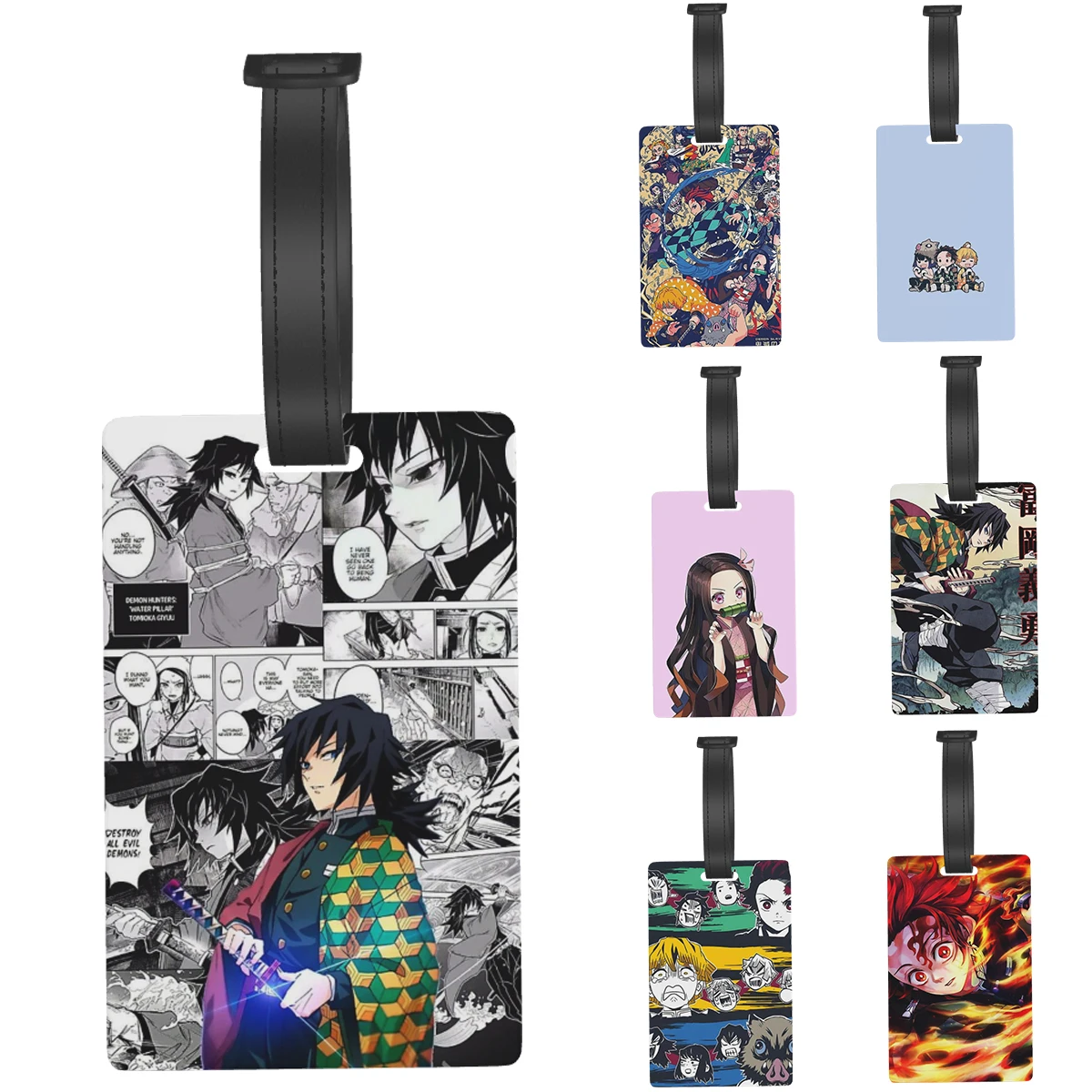 

Anime Demon Slayer Kamado Tanjirou Luggage Tags Luggage Travel Accessories Tag Portable Travel Label Holder ID Name Address