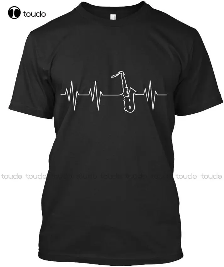 

T-Shirt Fashion Men Fashion Design Free Shipping Saxophone Heartbeat Ltd. Stylisches Tshirt Homme Custom aldult Teen unisex