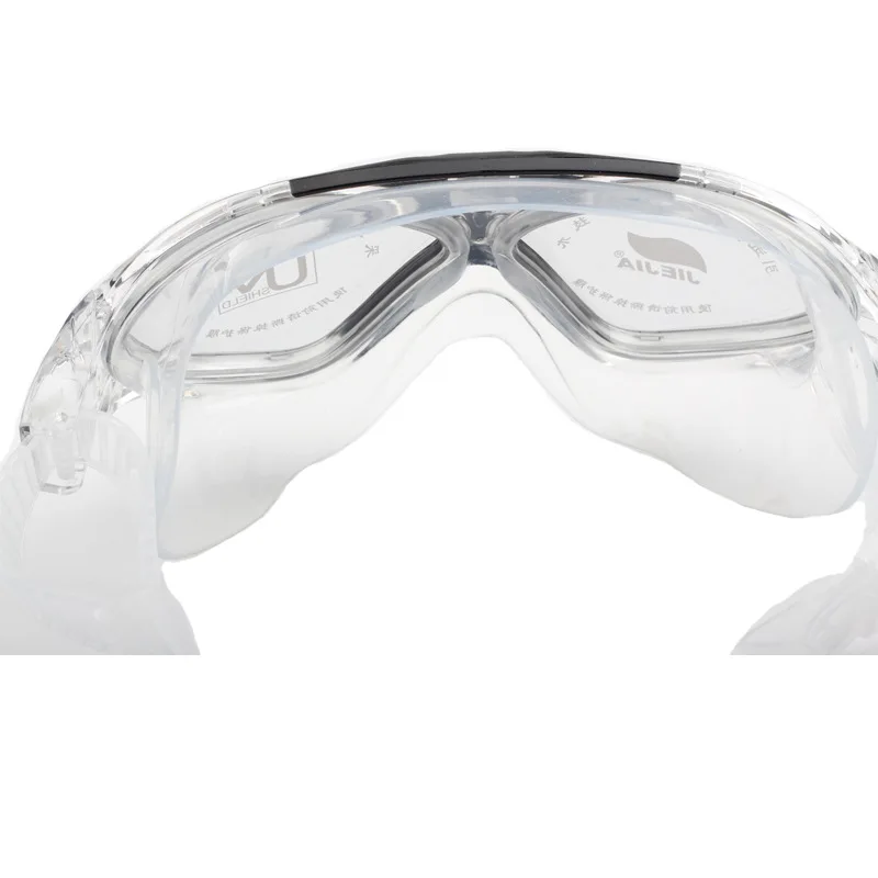 Adult Waterproof Swim Glasses Electroplate Big Swimming Goggles Men Women Adjustable Anti-fog UV Eyewear