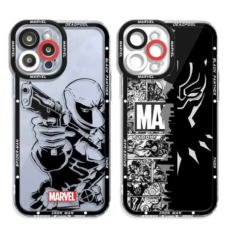 Spider Man Deadpool Iron Man Clear Case Per Apple Iphone 15 15 Plus 15 Pro 15 Pro Max Angel Eyes Soft Cover Fundas In Silicone