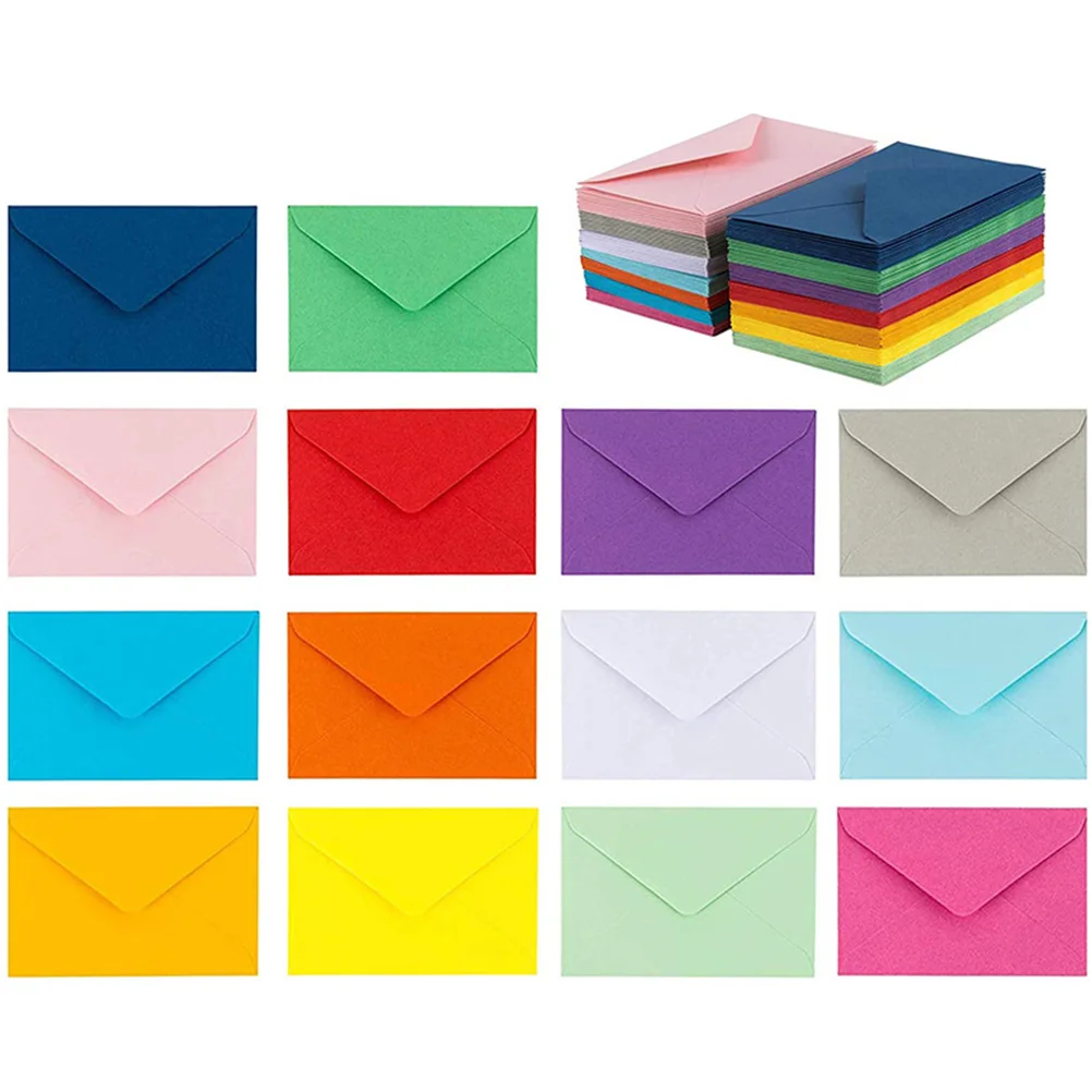 50Pcs Candy Color Mini Envelopes DIY Greeting Card Holder Craft Paper Envelope For Letter Paper Postcards School Material mini envelopes