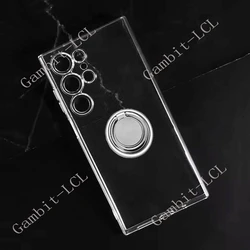 Durable TPU Silicone Phone Case with Back Ring Holder Bracket for Oukitel C61 Pro (Ring Case Clear)