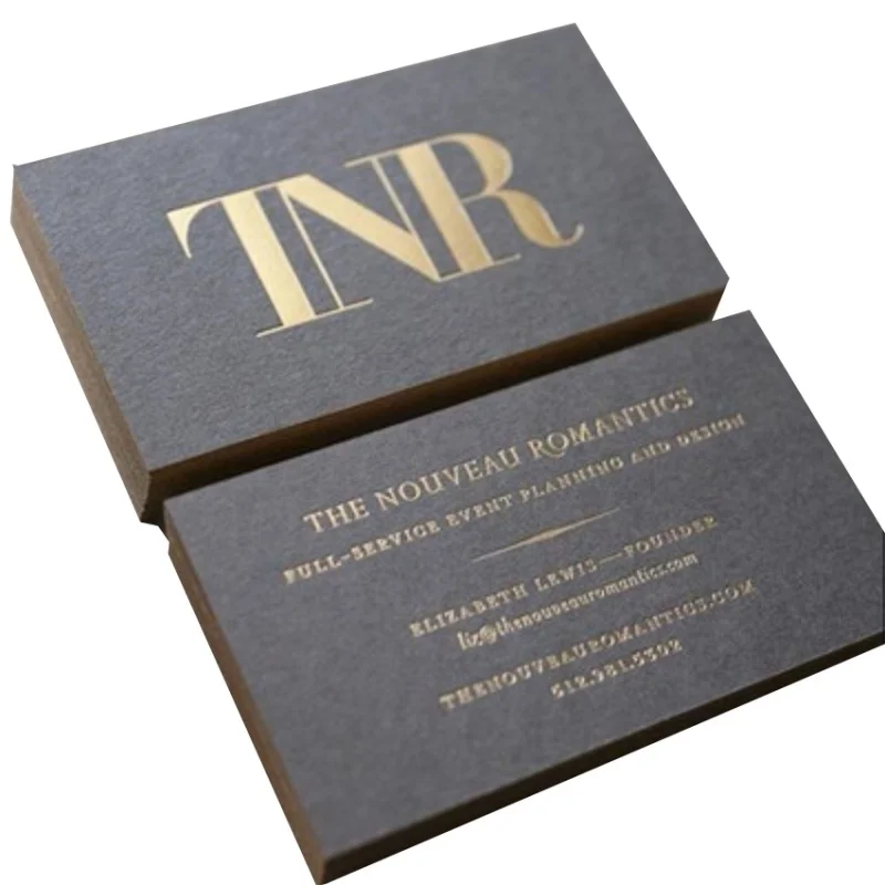

Custom Low Moq Matte Black Business Card With Gold Foil Stamping Printing