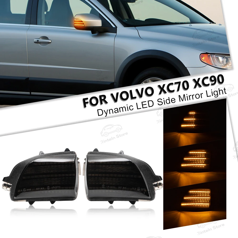 2PCSForVolvoXC70XC9020072014DynamicLEDTurnSignalThreeStrips