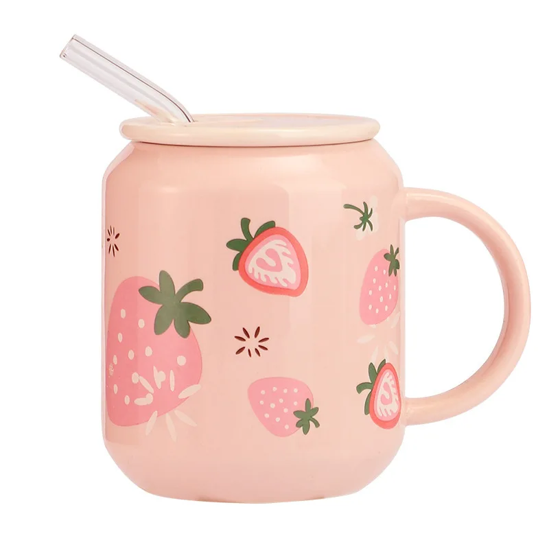 Cute Fruits Mug Creative Can Cartoon Ceramic Coffee Mug With - Temu