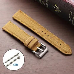 Premium Genuine Sailcloth Waterproof Quick Release Sports Watch Band - 22mm (Yellow)