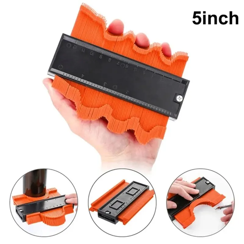 Contour Gauge Duplicator Ceramic Tile Carpet Cutting Template Profile Measuring Angle Ruler Contour Duplicator Woodworking Tools 6