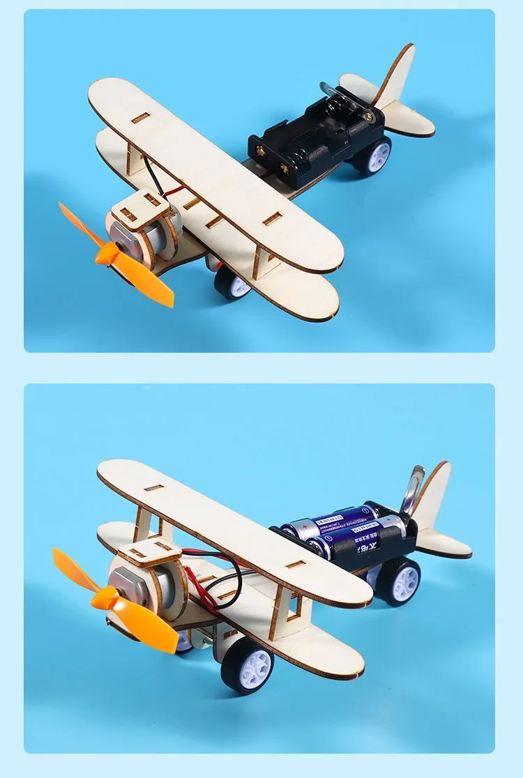Schiebeflugzeugmodell, handgefertigtes Diy-Montagemodell für Kinder, Diy 3D-Holzpuzzle, Lernspielzeug, Festivalgeschenke – Detail 3