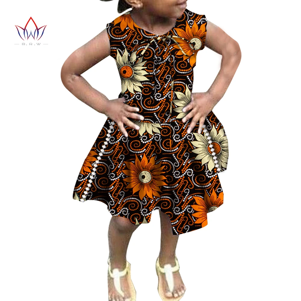 Vestidos sin mangas para niños, ropa africana tradicional, Peal, ropa para vestidos para niñas con lazo hasta la WYT543|Ropa africana| - AliExpress