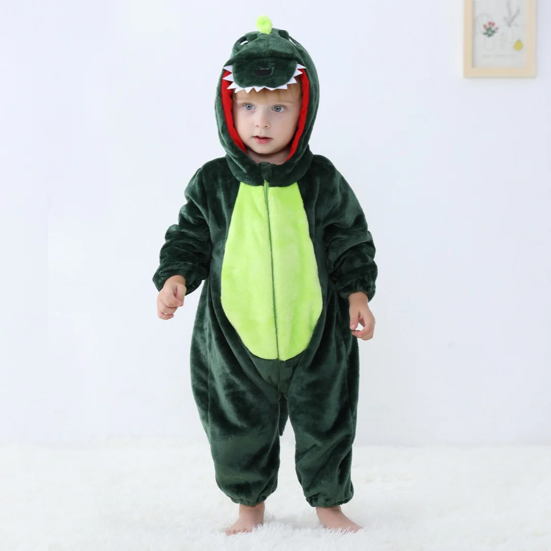 Infant Neugeborenen Strampler Kigurumi Winter Tier Onesie Kinder Overall Pyjamas Baby Dinosaurier Kostüme Für Weihnachten Halloween Party