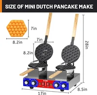 Waffle Maker Machine with 550℉Heating and Timer Control,7'' x 8'' Large Egg Pancake Double-sided Egg Waffle Maker with Nonstick, 2