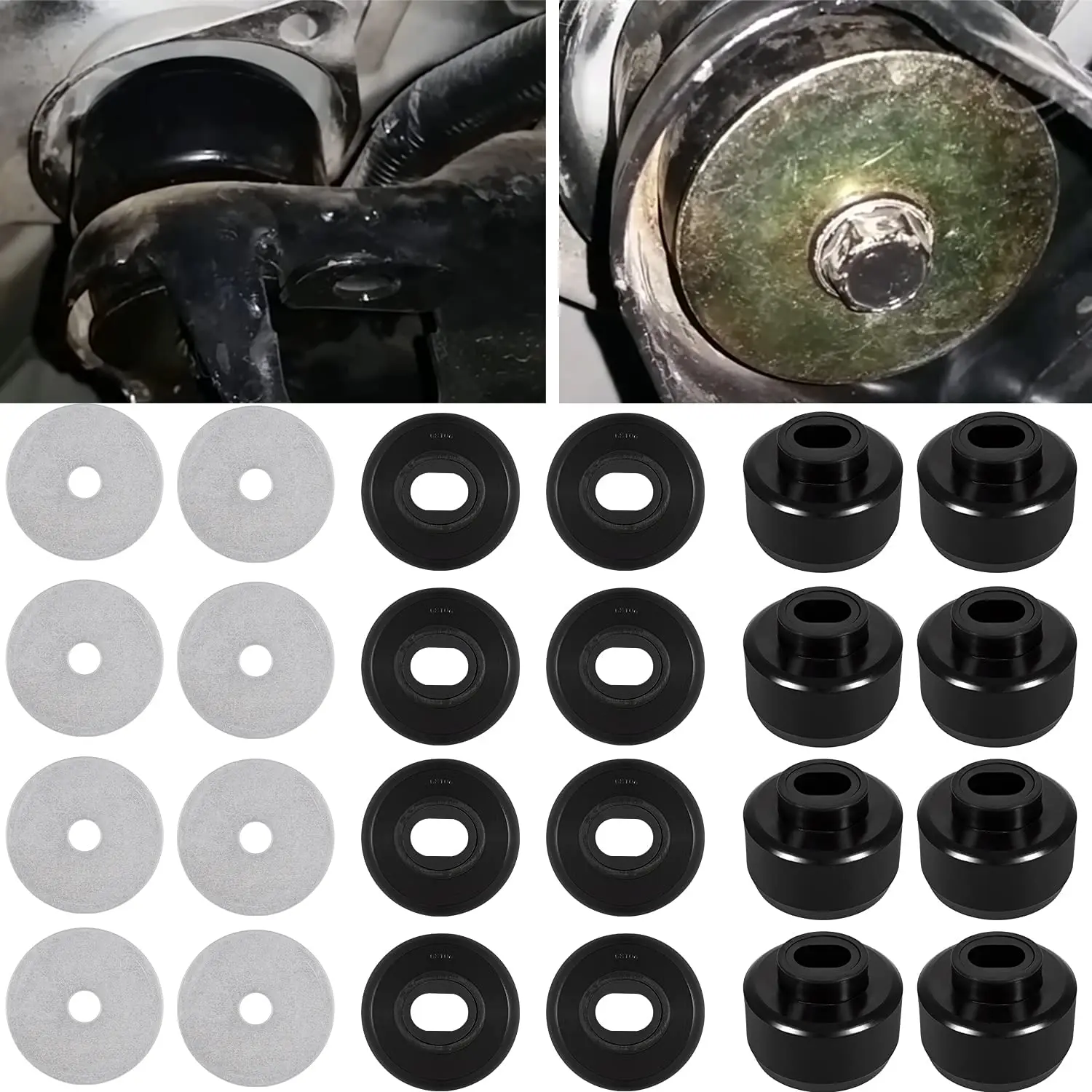 

7-141 Body and Cab Mount Bushing Kit Compatible with 1999-2014 Chevy Silverado & Sierra 1500/2500 2WD/4WD Polyurethane Black