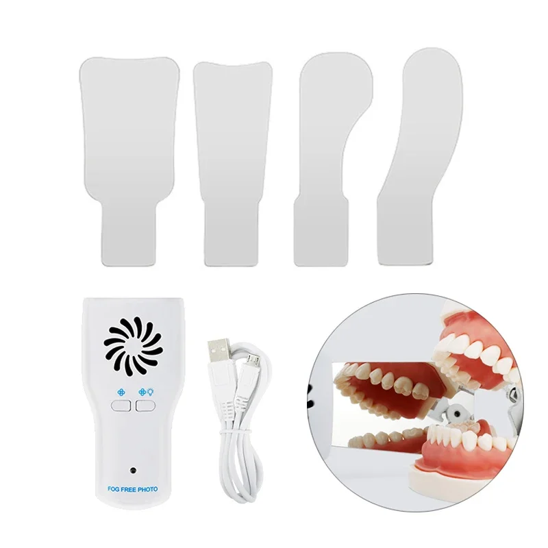 

Cermin Anti kabut, lampu LED Dental anti-kabut Set fotografi Intraoral gratis kabut cermin Stainless Steel reflektor ortodontik