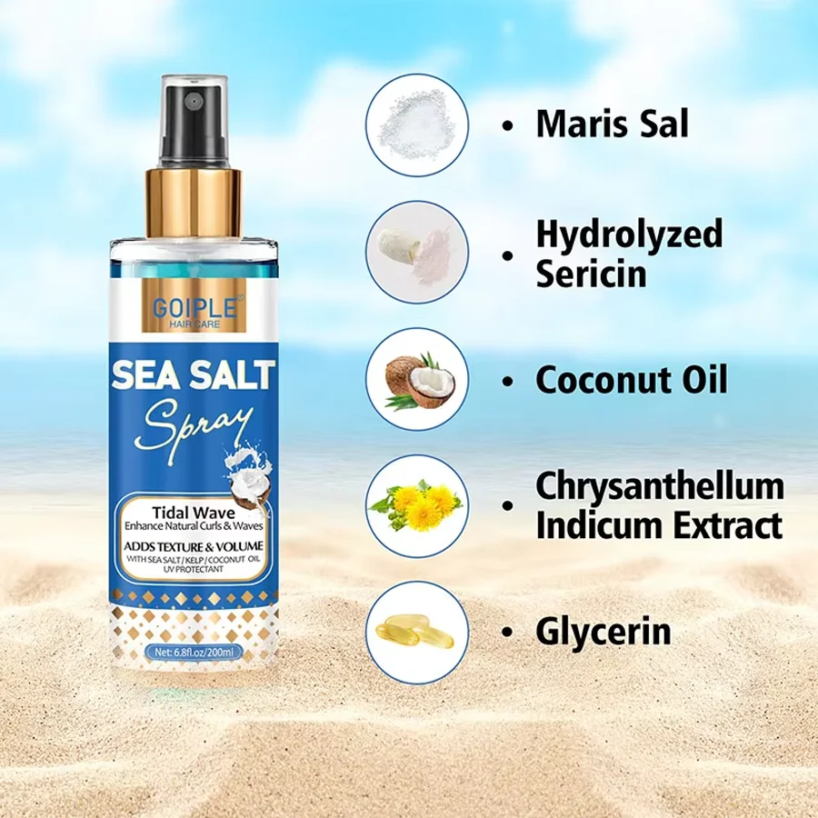 200ml Sea Salt Spray Moisturizes Conditions Hair Texture Thicknes Beach Surfer Hairspray Mist For Men and Women